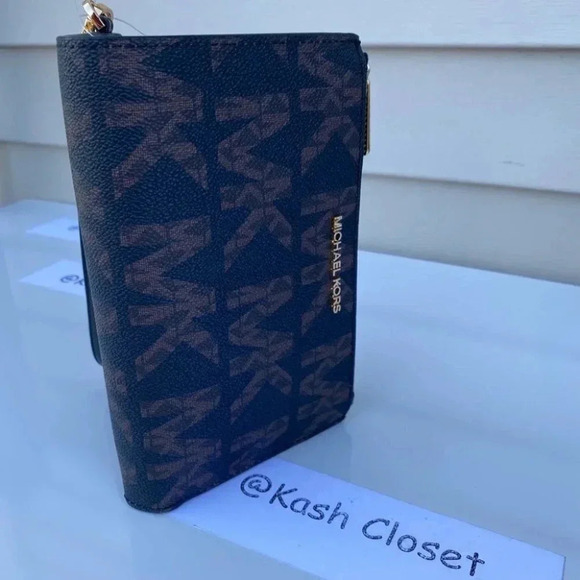 Michael Kors MK Double Zip Phone Wristlet/Wallet - Black Multi - Picture 6 of 8